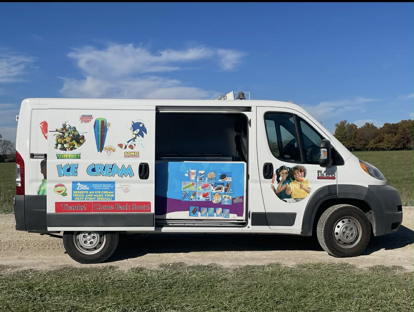 Emergency Ice Cream Truck serving customers
